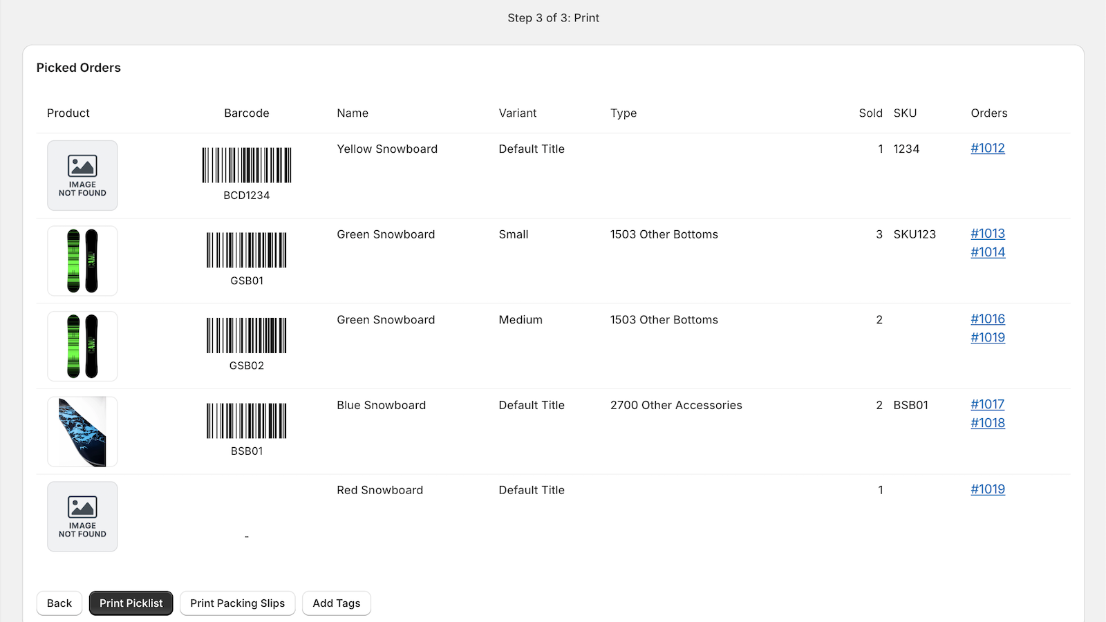 Step 3 - Generate One Consolidated Pick List