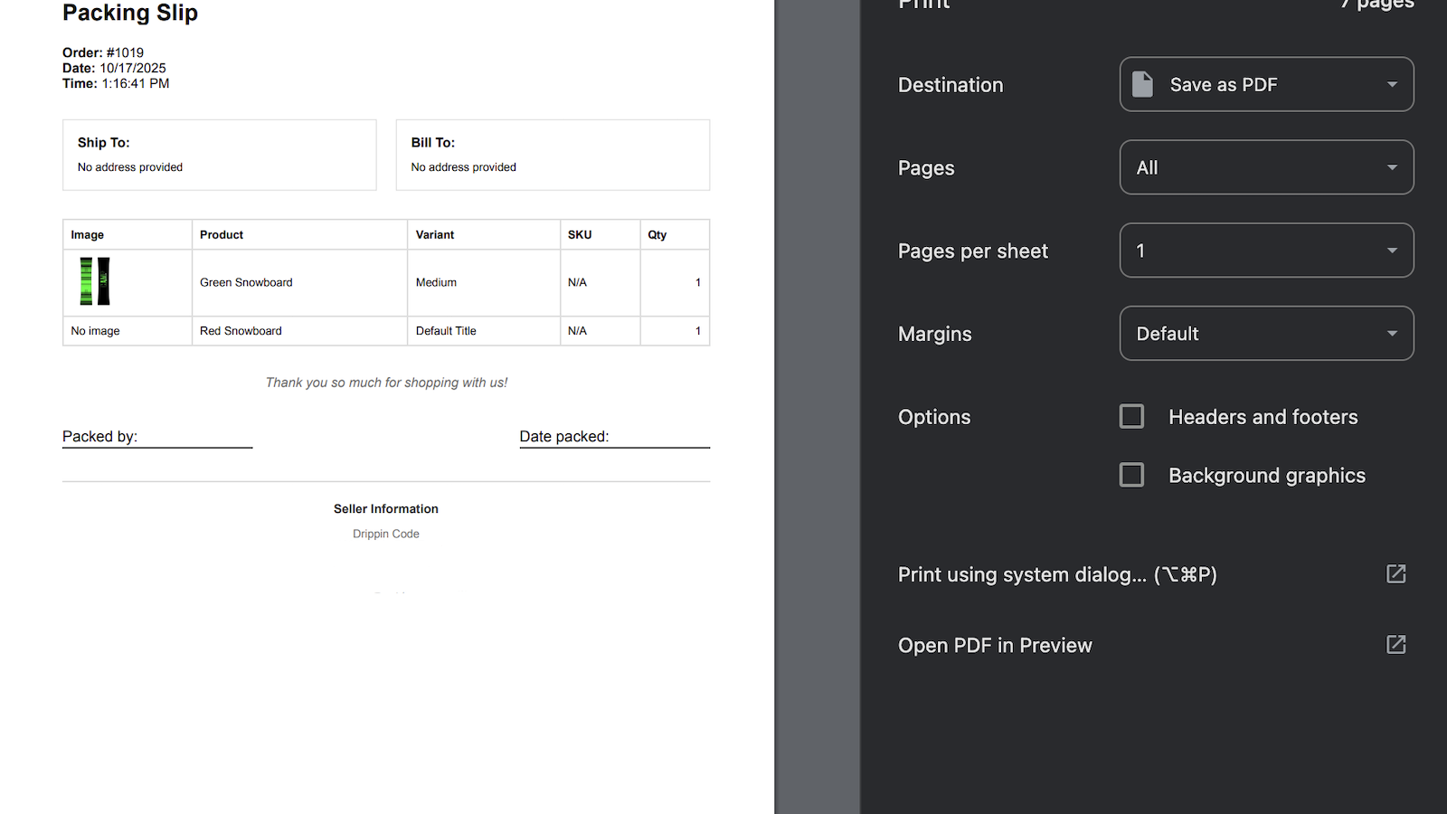 Step 5 - Print Packing Slips For Picked Orders